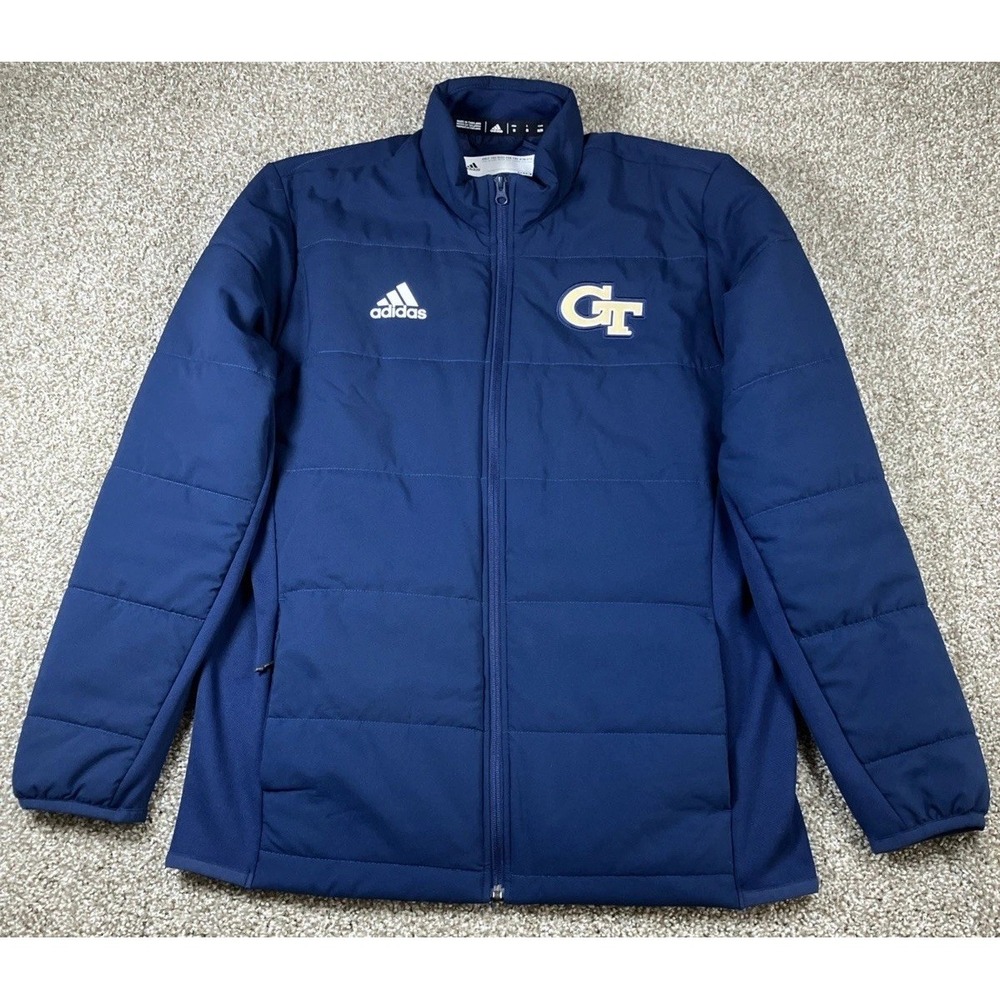 Georgia Tech Yellow Jackets Jacket Mens Medium Blue Sideline NCAA Adidas Coat